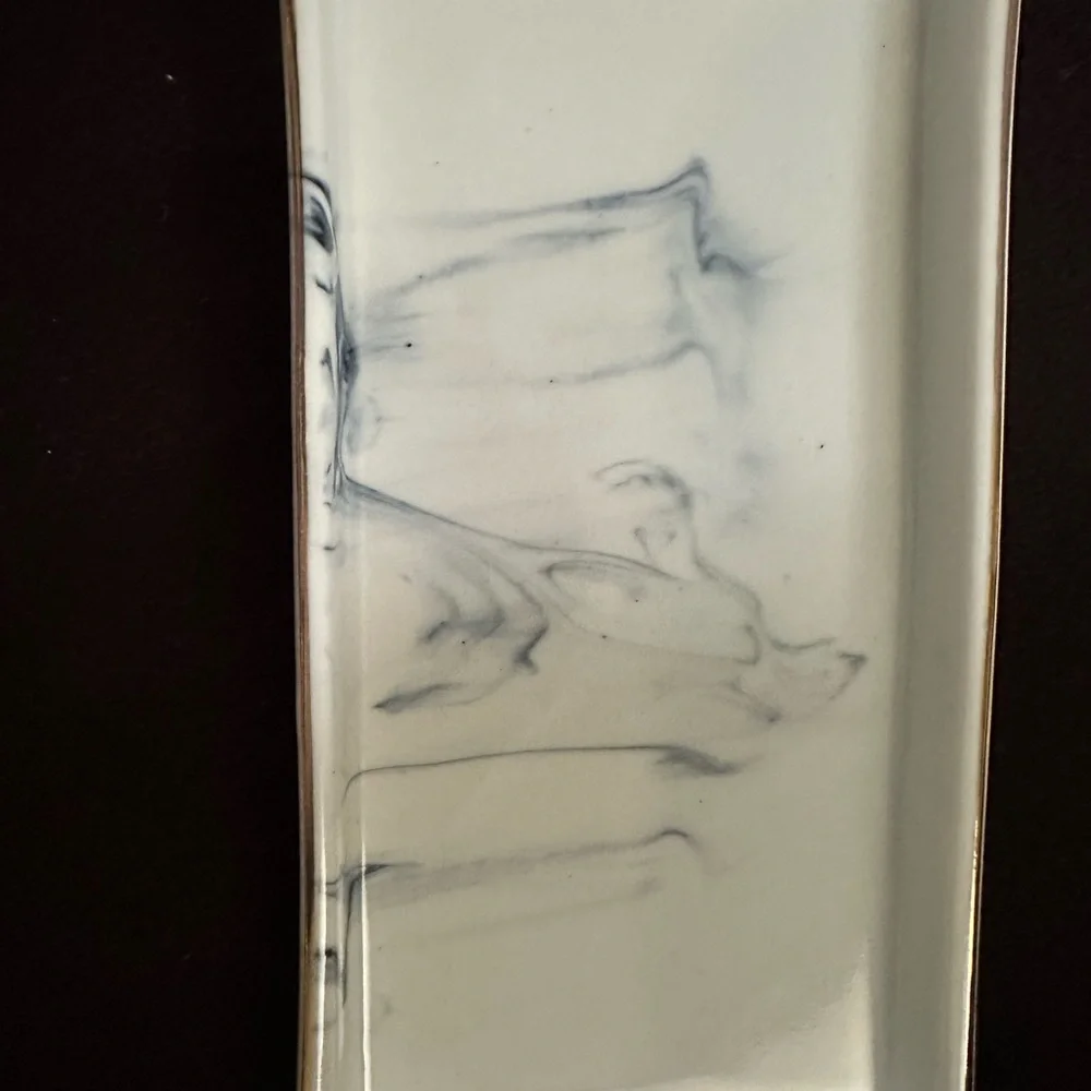Elegant White Rectangular Ceramic Tray